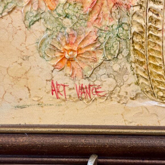 vintage signed Art Vance canvas painting - Picture 2 of 8